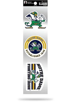 Notre Dame Fighting Irish 3pc Retro Spirit Auto Decal - Blue