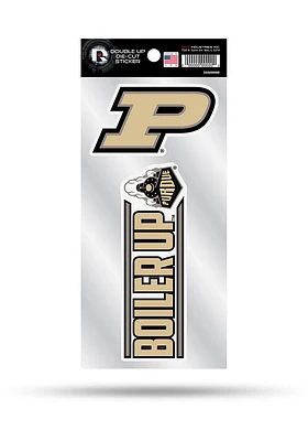 Purdue Boilermakers Double Up Auto Decal - Gold