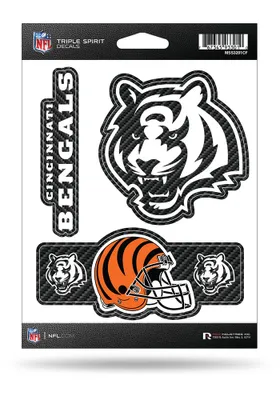 Cincinnati Bengals Carbon Triple Spirit Auto Decal - Orange