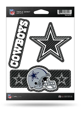 Dallas Cowboys Carbon Triple Spirit Auto Decal - Blue
