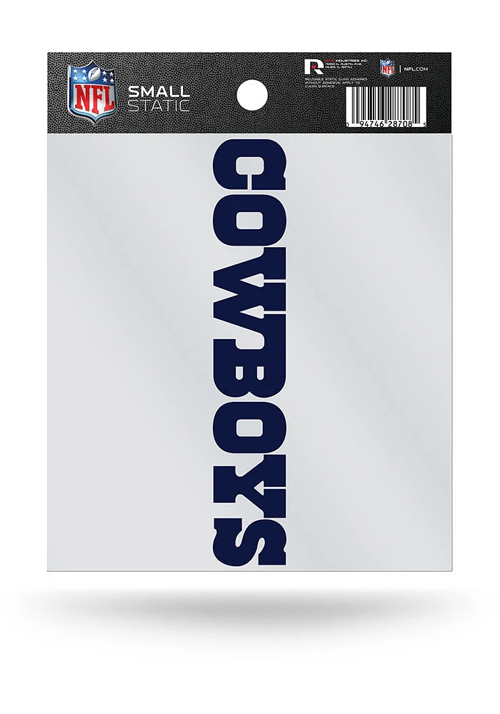 Dallas Cowboys Wordmark Auto Static Cling Decal - Blue