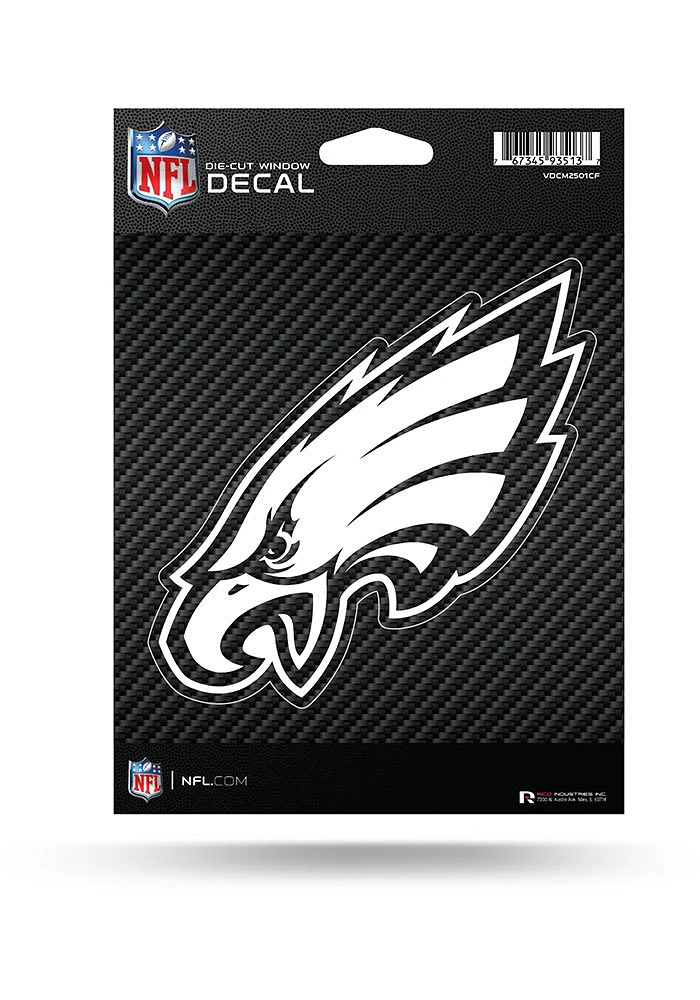 Philadelphia Eagles Carbon Die Cut Auto Decal - White