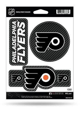 Philadelphia Flyers Carbon Triple Spirit Auto Decal - Black