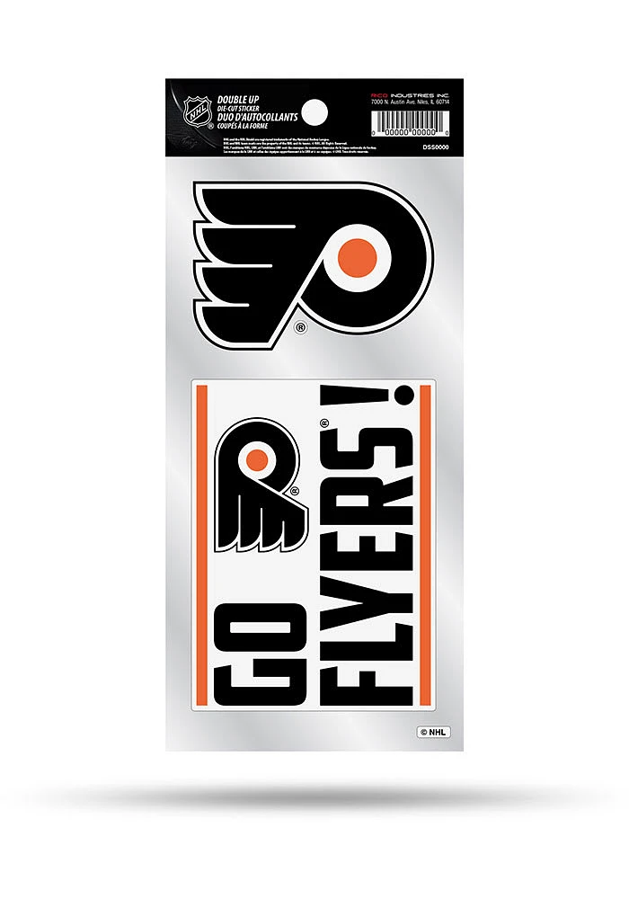 Philadelphia Flyers Double Up Auto Decal - Black