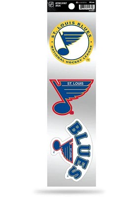 St Louis Blues 3pc Retro Spirit Auto Decal - Blue