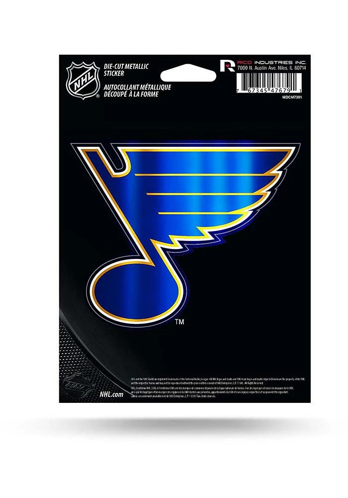 St Louis Blues Metallic Auto Decal - Blue