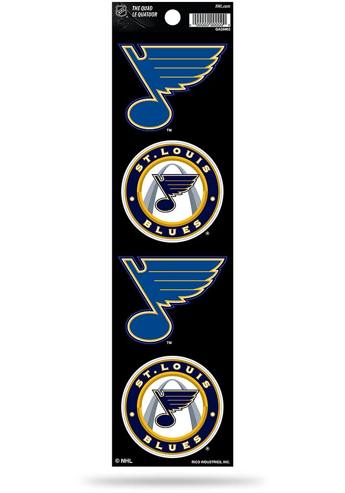 St Louis Blues The Quad Auto Decal - Blue