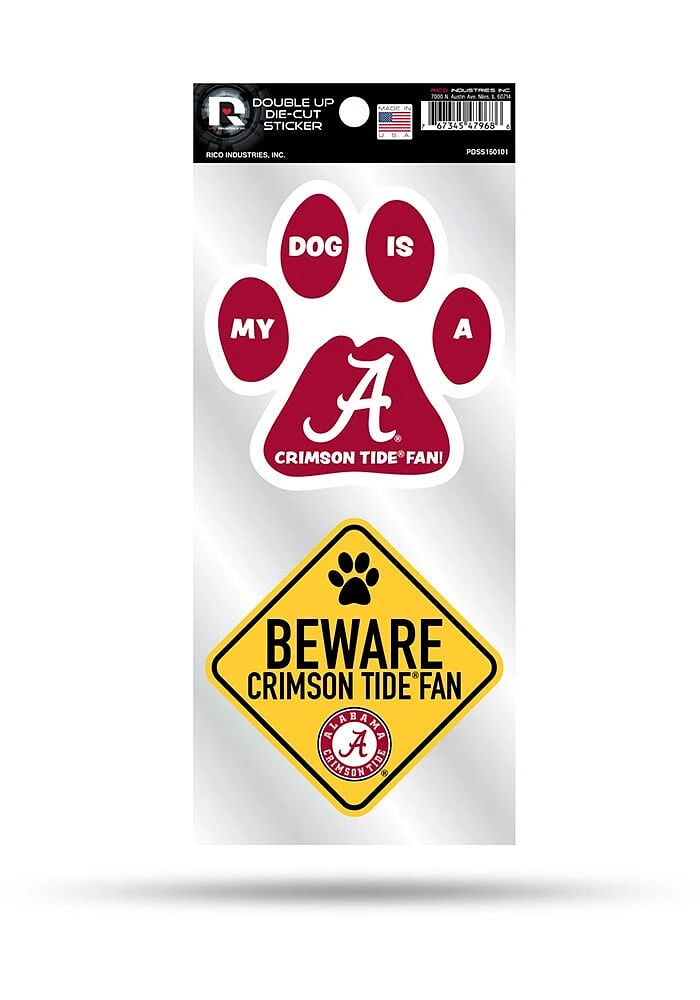 Alabama Crimson Tide 2pc Pet Themed Auto Decal - Crimson