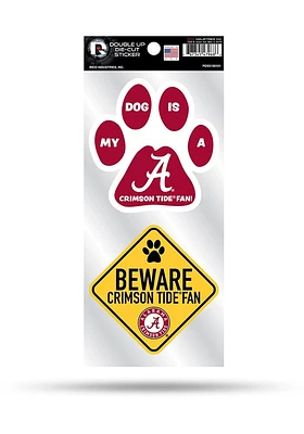 Alabama Crimson Tide 2pc Pet Themed Auto Decal - Crimson
