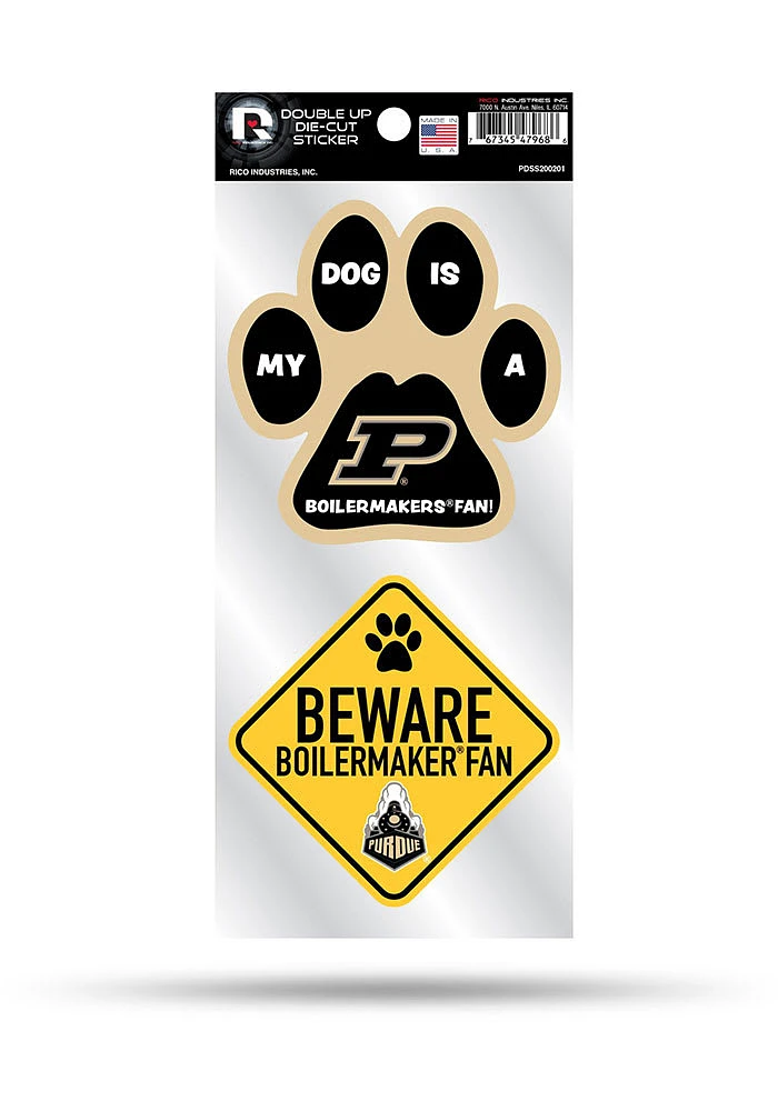 Purdue Boilermakers 2pc Pet Themed Auto Decal - Gold