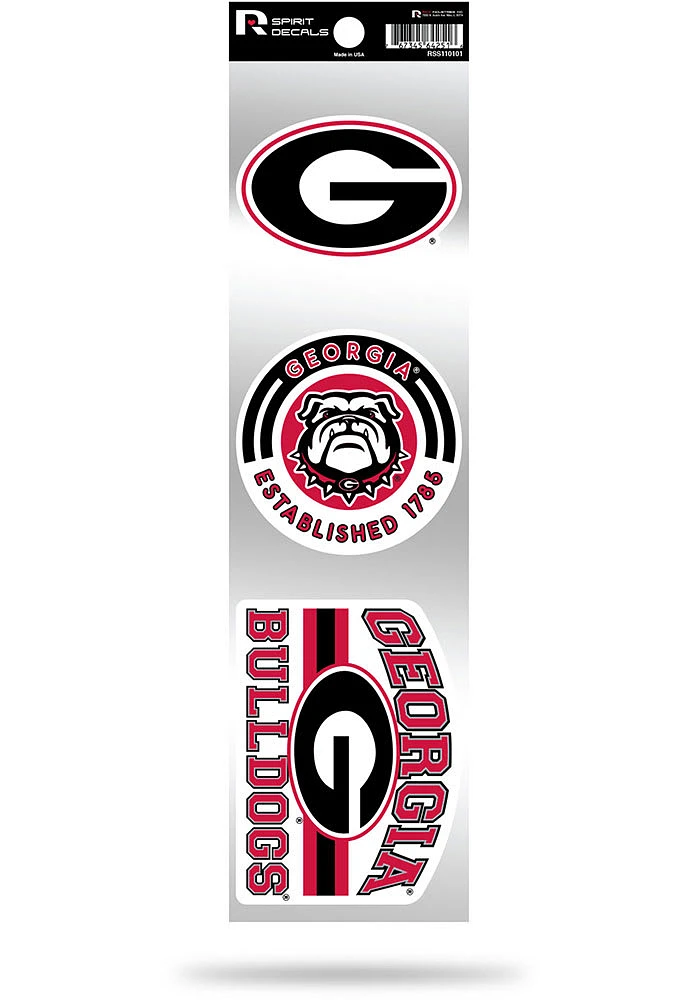 Georgia Bulldogs 3pk Retro Auto Decal - Navy Blue