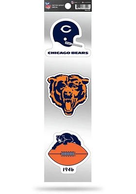 Chicago Bears 3pk Retro Auto Decal - Navy Blue