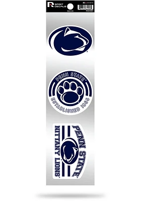 Penn State Nittany Lions 3pk Retro Auto Decal - Blue