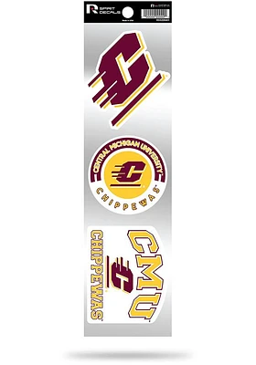 Central Michigan Chippewas 3pk Retro Auto Decal - Maroon