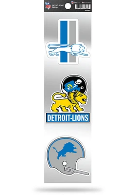 Detroit Lions 3pk Retro Auto Decal - Blue