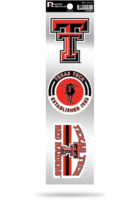 Texas Tech Red Raiders 3pk Retro Auto Decal - Red