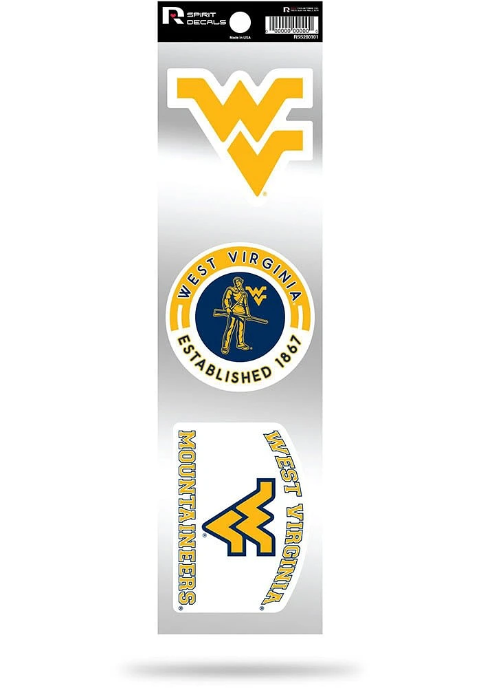 West Virginia Mountaineers 3pk Retro Auto Decal - Navy Blue