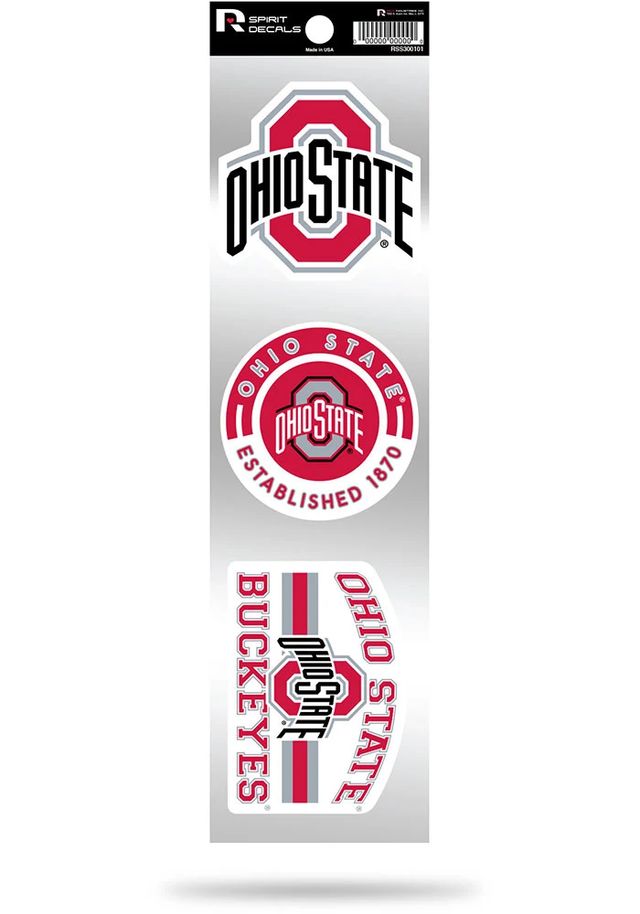Ohio State Buckeyes 3pk Retro Auto Decal - Red