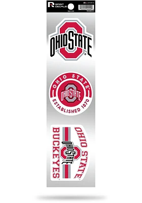 Ohio State Buckeyes 3pk Retro Auto Decal - Red