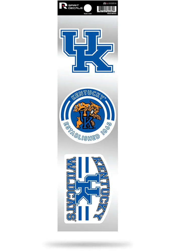 Kentucky Wildcats 3pc Retro Auto Decal - Blue