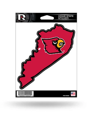 Louisville Cardinals Home State Auto Decal - Red