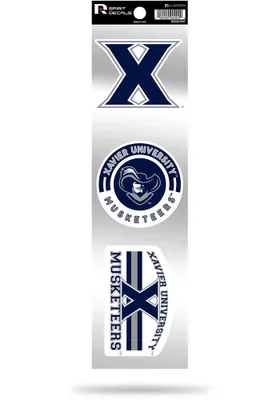 Xavier Musketeers 3pk Retro Auto Decal - Navy Blue