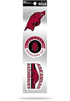 Arkansas Razorbacks 3pk Retro Auto Decal - Cardinal