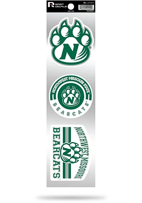 Northwest Missouri State Bearcats 3pk Retro Auto Decal - Green