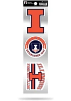 Illinois Fighting Illini 3pk Retro Auto Decal - Orange