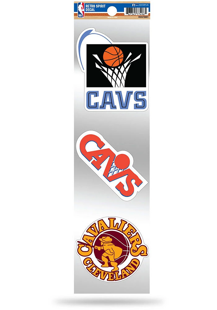 Cleveland Cavaliers 3pk Retro Auto Decal - Navy Blue