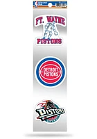 Detroit Pistons 3pk Retro Auto Decal - Red