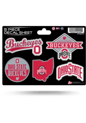 Red Ohio State Buckeyes 5pk Decal