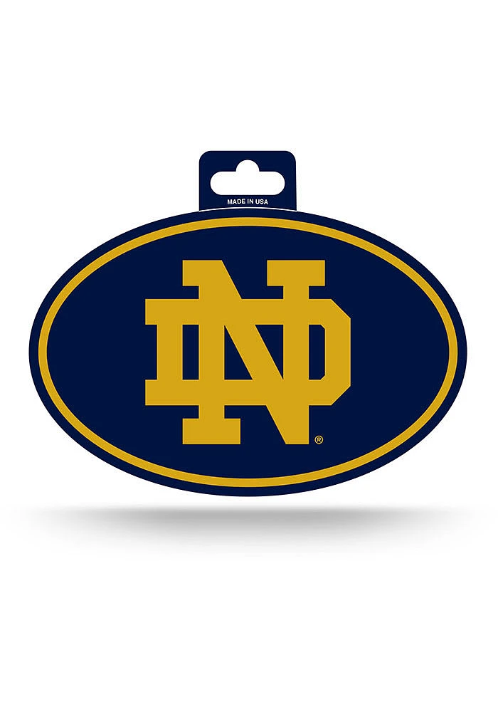 Notre Dame Fighting Irish Euro Auto Decal - Navy Blue