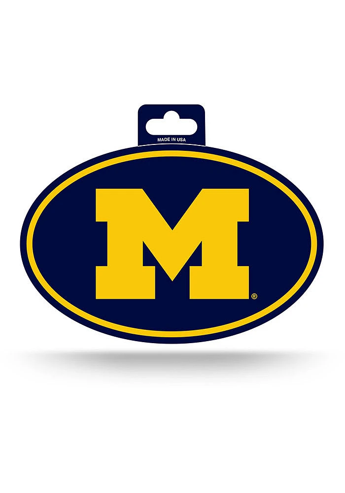 Michigan Wolverines Euro Auto Decal - Navy Blue