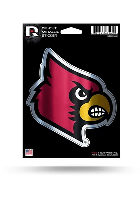 Louisville Cardinals Metallic Auto Decal - Red