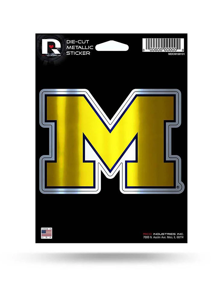 Michigan Wolverines Metallic Auto Decal - Blue