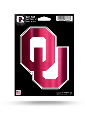 Oklahoma Sooners Metallic Auto Decal - Crimson