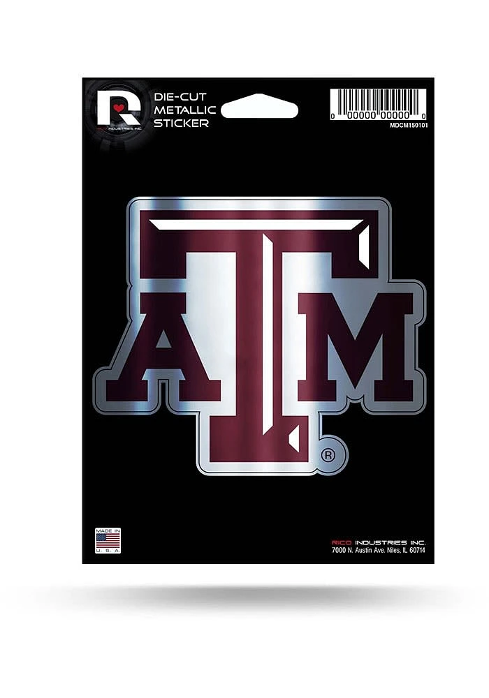 Texas A&M Aggies Metallic Auto Decal - Maroon