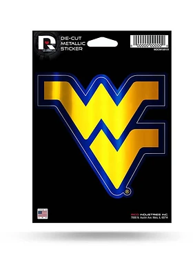 West Virginia Mountaineers Metallic Auto Decal - Navy Blue