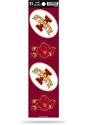 Iowa State Cyclones Quad Auto Decal - Red