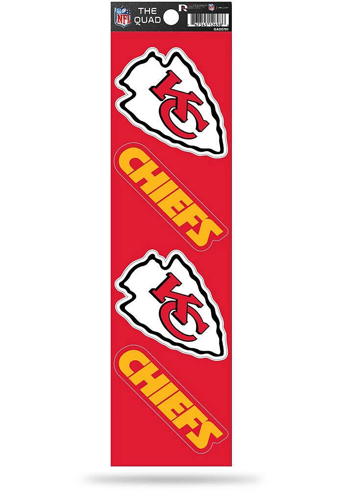 Kansas City Chiefs Quad Auto Decal - Red