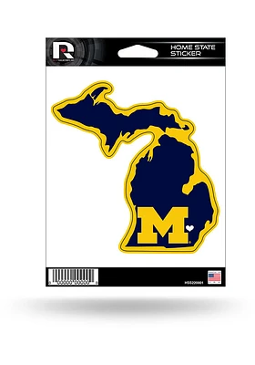 Michigan Wolverines State Shape Auto Decal - Blue