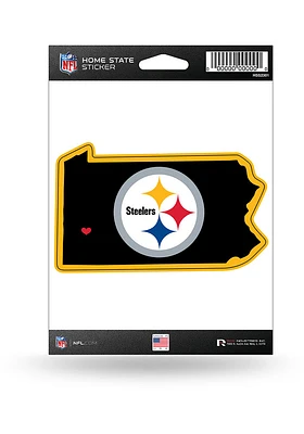 Pittsburgh Steelers State Shape Auto Decal - Yellow