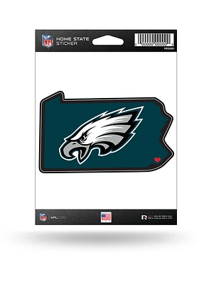 Philadelphia Eagles State Shape Auto Decal - Midnight Green