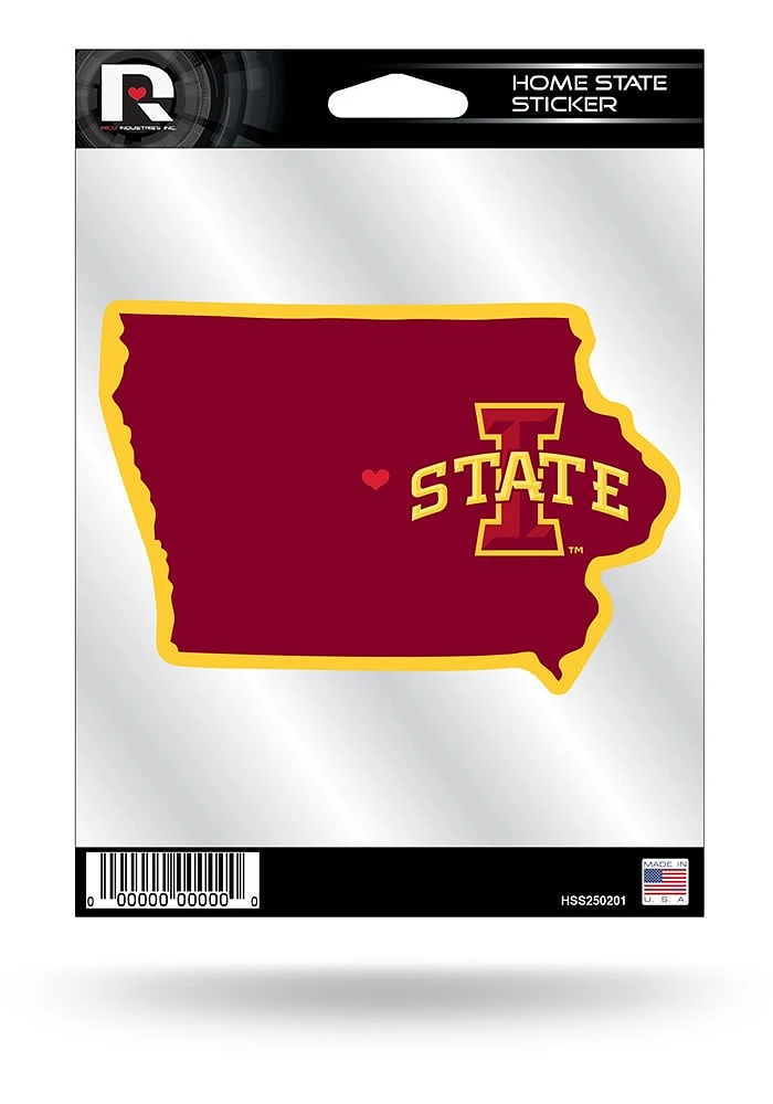 Iowa State Cyclones State Shape Auto Decal - Cardinal