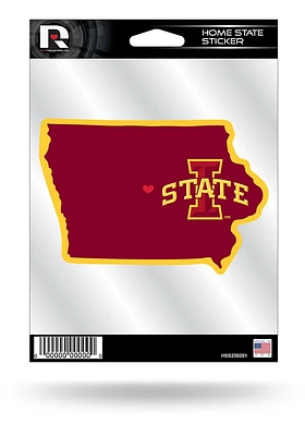 Iowa State Cyclones State Shape Auto Decal - Cardinal