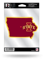 Iowa State Cyclones State Shape Auto Decal - Cardinal