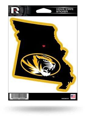 Missouri Tigers State Shape Auto Decal - Gold