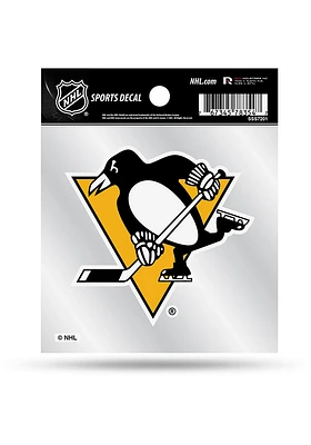 Pittsburgh Penguins 4x4 Retro Auto Decal - Yellow