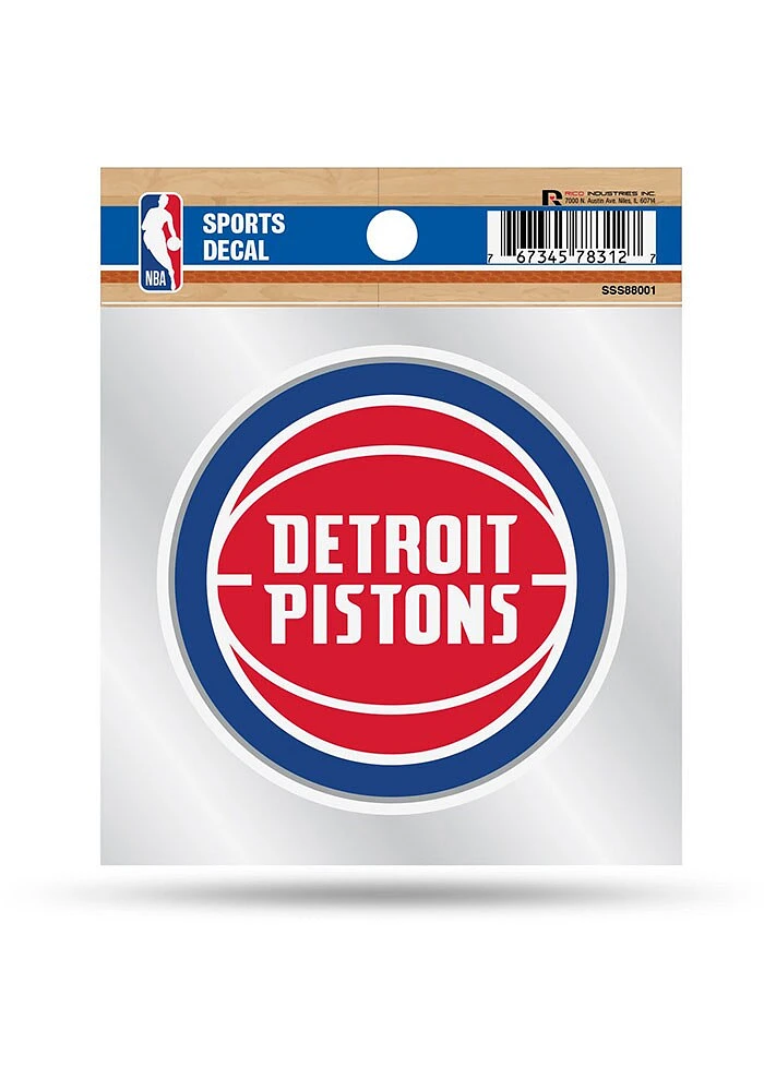 Detroit Pistons 4x4 Retro Auto Decal - Blue